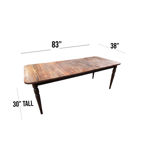 Crate and Barrel Dark Wood Dining Table Seats 6