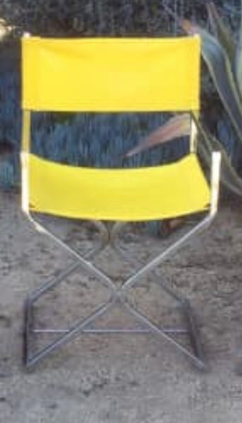 Yellow and Chrome Directors Chair