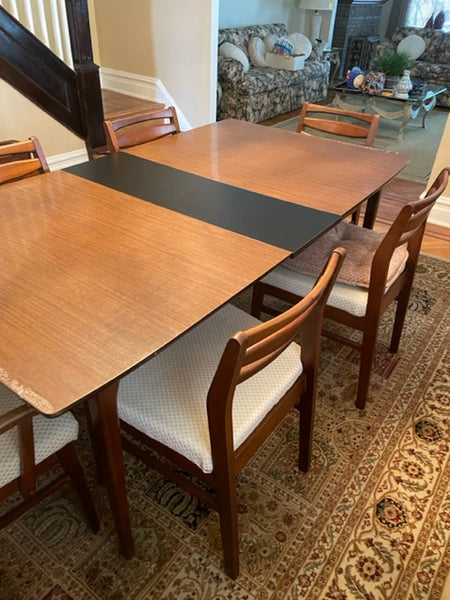Rectangle Mid Century Modern Dining Table and Cat Eye Mid-Century Modern Dining Chairs (6 Chairs Available Table and Chairs Sold Separately)