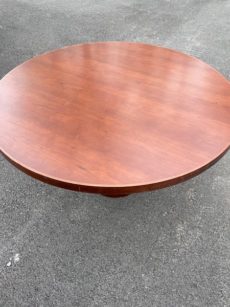 Round wood drum dining table 42x30" tall