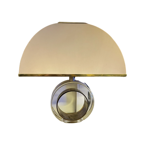 Italian Lucite Lamp - Gold, Black and White
