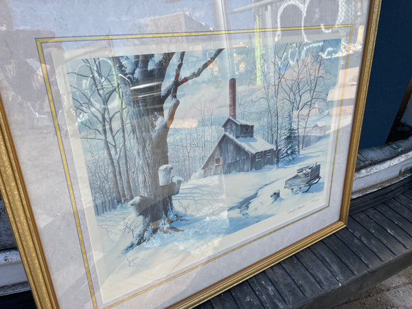 Framed Donald Boncela Print Snow Landscape