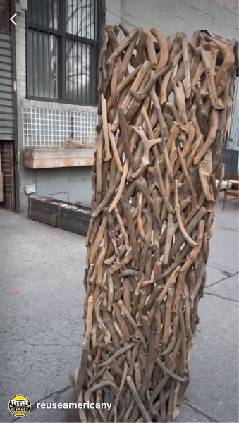 Driftwood Sculptural Freestanding Wall