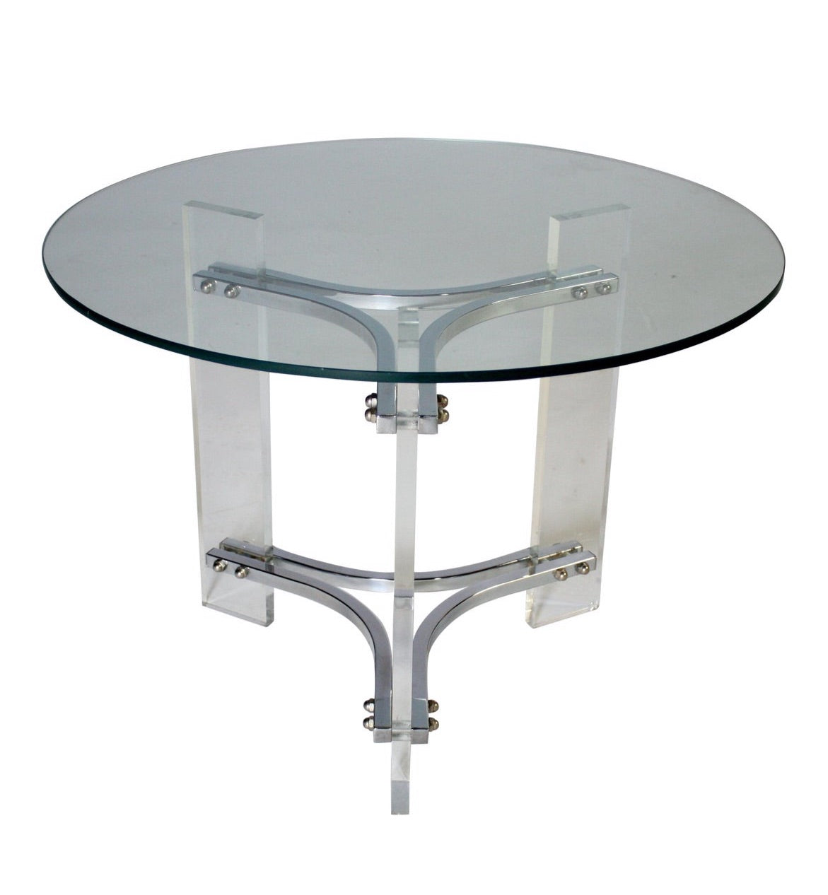 Charles Hollis Jones Chrome and Lucite Side Table