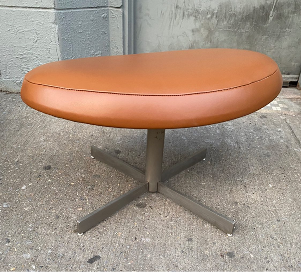 BoConcept Cognac Brown Leather Oval Ottoman - Made in Denmark
