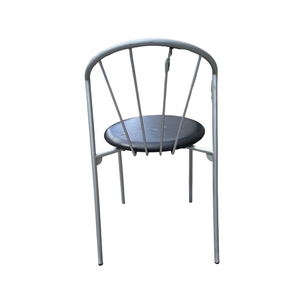 Set of 4 Gastone Rinaldi Style Black and Grey Metal Stacking Chairs for Thelma Italy