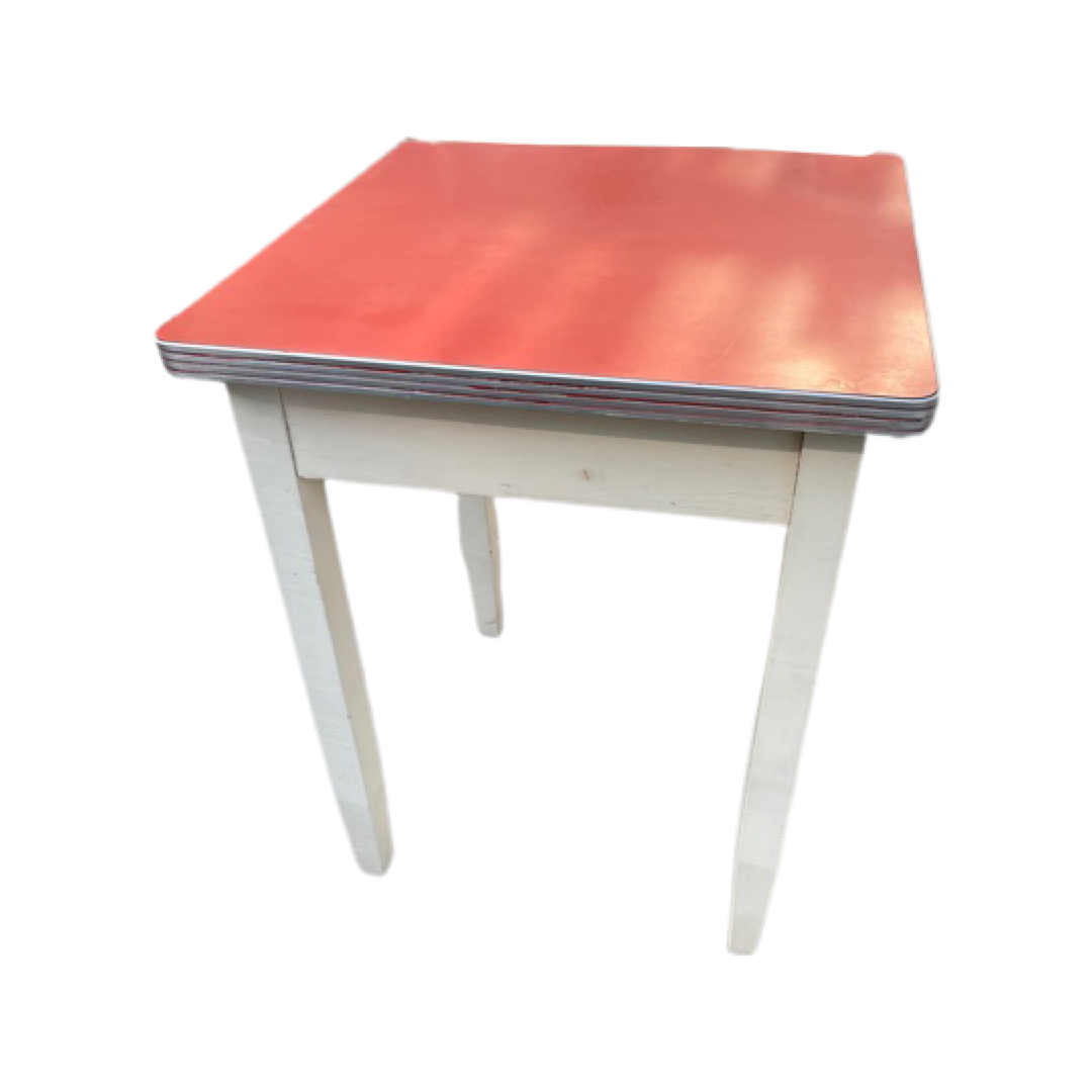 Retro Red Enamel Small Table