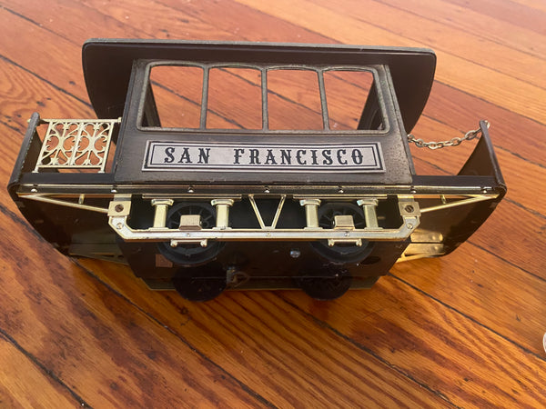 SAN FRANCISCO CABLE CAR TROLLEY BAR DECANTER SET