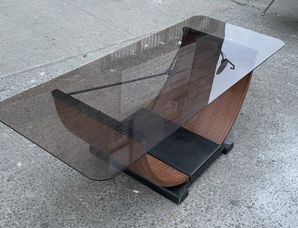 Post Modern Smoke glass Two Toned Coffee Table