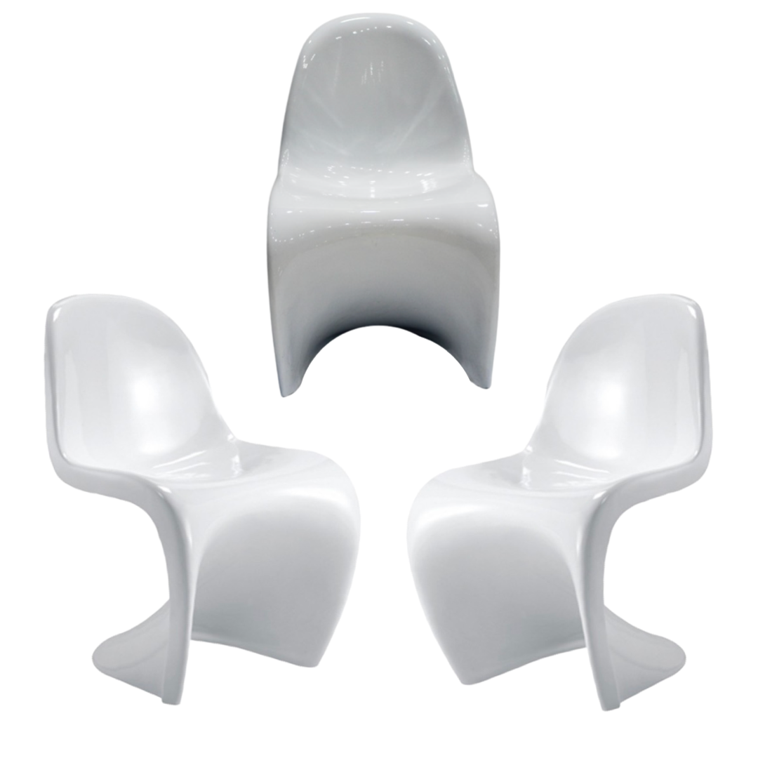 White Panton Style Single Chairs