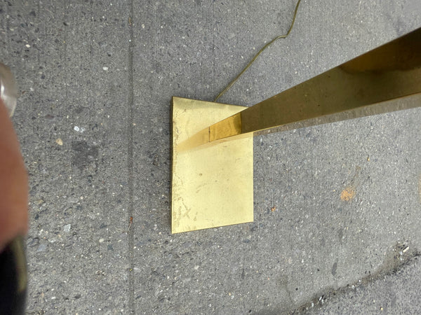Geometric Chapman Brass Pharmacy Floor Lamp Adjusts 38-53” tall