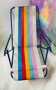 Rainbow Sling Back Beach or Lounge Chair - As is