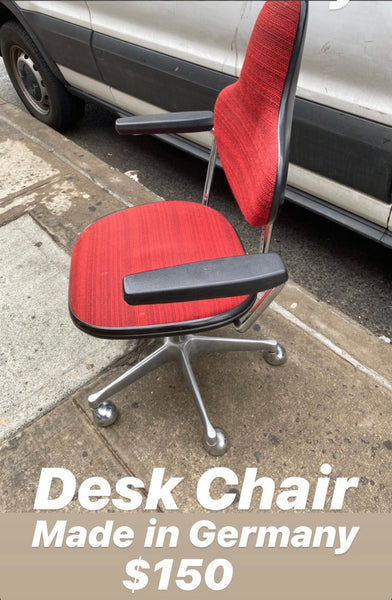 Red Retro Funky German Desk Chair