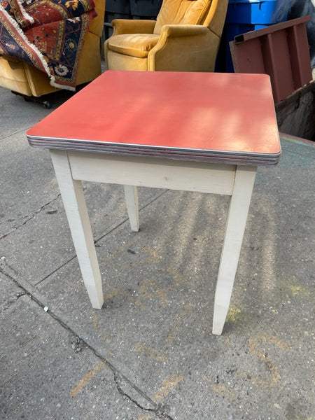 Retro Red Enamel Small Table