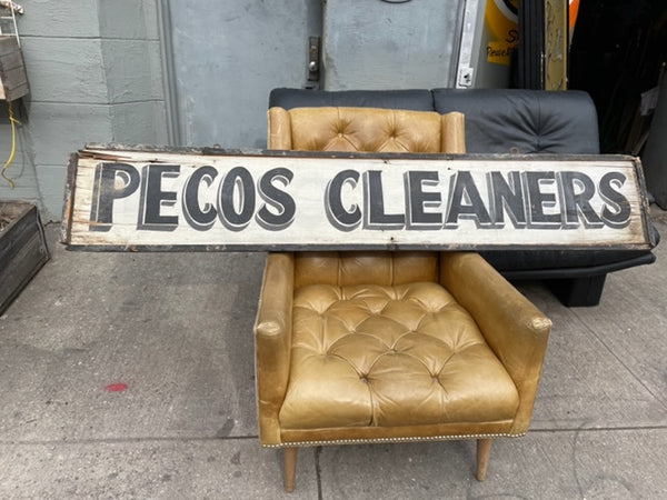 Pecos Cleaners Hand Painted Wood Sign