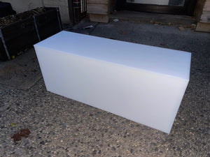 White lucite coffee table tall