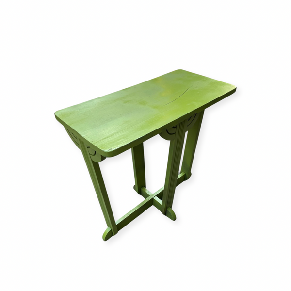 Avocado Green Painted Art Deco Small Side Table