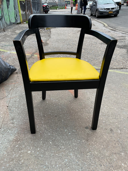 Pairs of Vintage Ikea Black Lacquer Dining Chairs