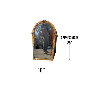Small Gold Antique Archway Shaped Mirror