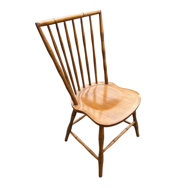 Chippendale Style American Pine Bamboo-Turned Windsor Chairs Set of 4