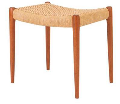 Teak Model 80A Stool by Niels Moller with Danish Cord