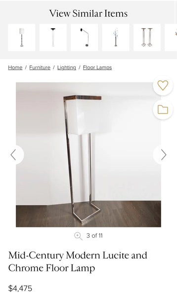 Milo Baughman Chrome Mid Century Modern Floor Lamp