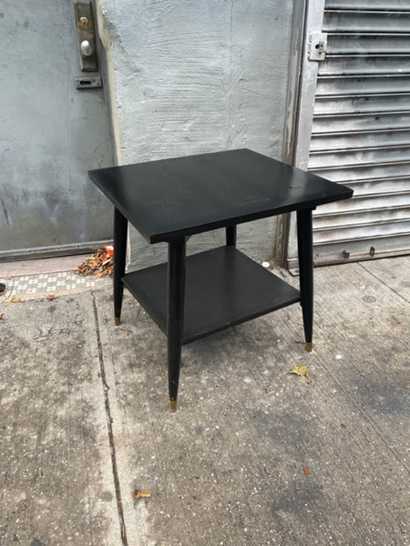 Swivel Top Black Square MCM Media Console Table or Accent Table