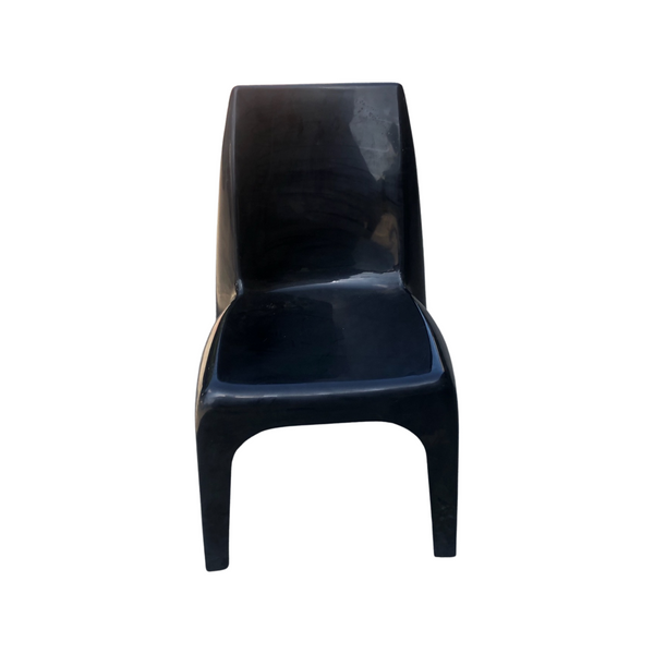 Single Black Plastic Molded Vintage Chair by Marbon