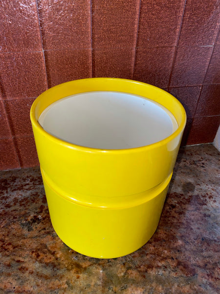 Vintage Heller bright Yellow Ice Bucket and Cup set