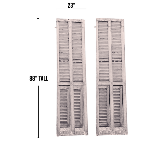 Architectural Ancient Fluted Panel Shutters (Pair Available)
