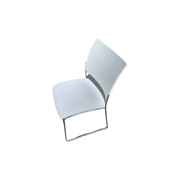 Poppins White and Chrome Single Desk Chair