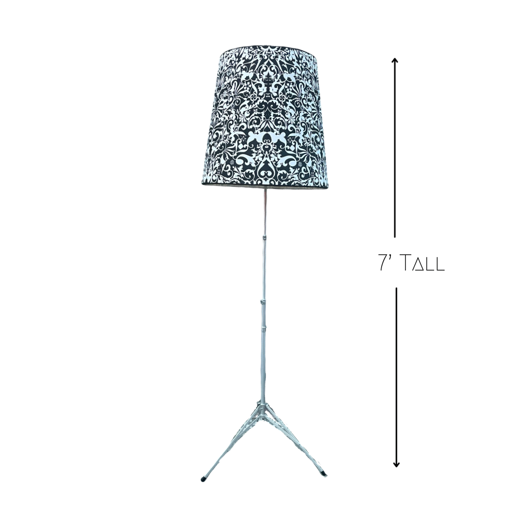 Grand Gilda Pallucco Adjustable Floor Lamp with Damask Pattern Shade