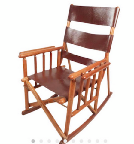 Leather Safari Rocking Chair