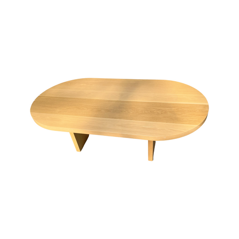 Racetrack Shaped Solid Wood Coffee Table