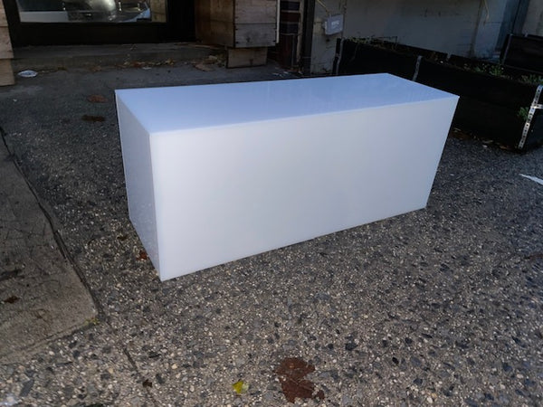 White lucite coffee table tall