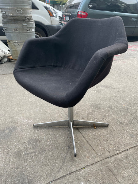 Designer Black Linen Swivel Single Chair