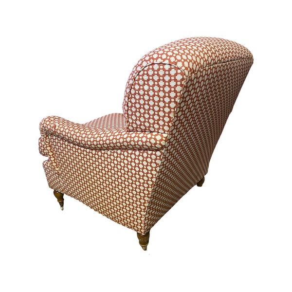 Orange And White Textured Lounge Chair
