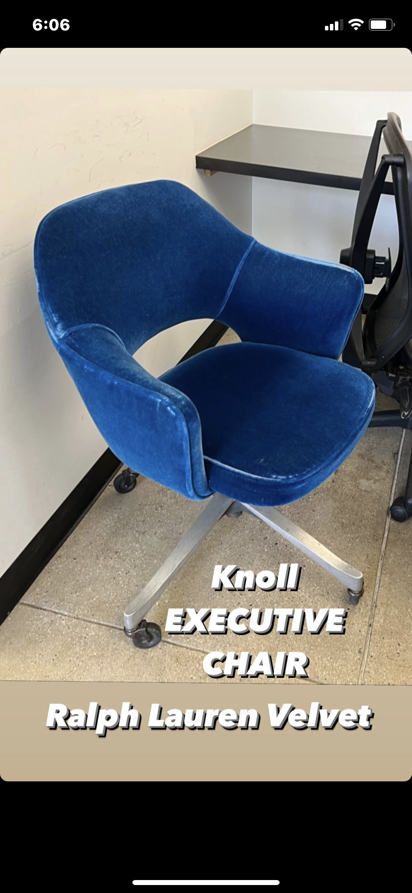 knoll velvet executive chair