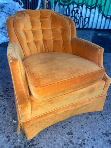 Orange Velvet Shell Chair