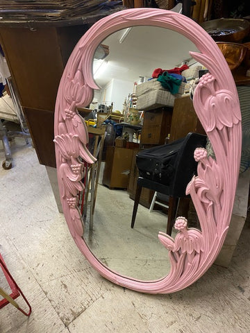 Pink floral mirror 30x49”