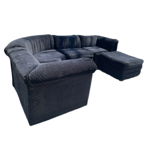 Navy Blue Polka Dot Postmodern Sectional Sofa