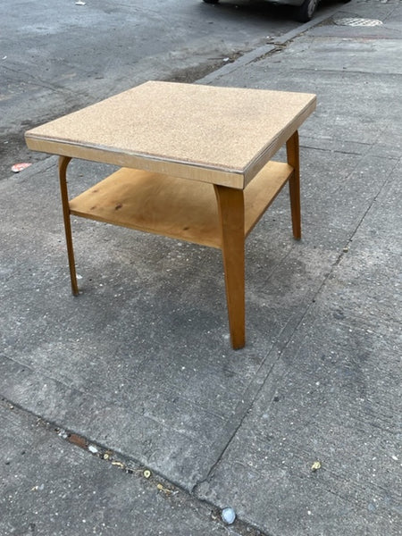 Thonet Blonde Bentwood and Cork Top Side or Square Coffee Table