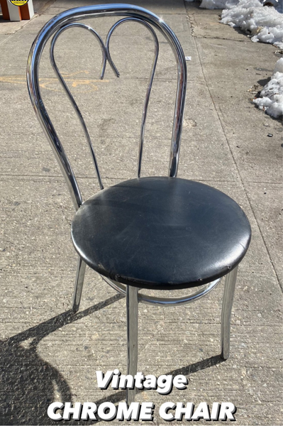 Vintage Chrome and Black Bistro Chairs