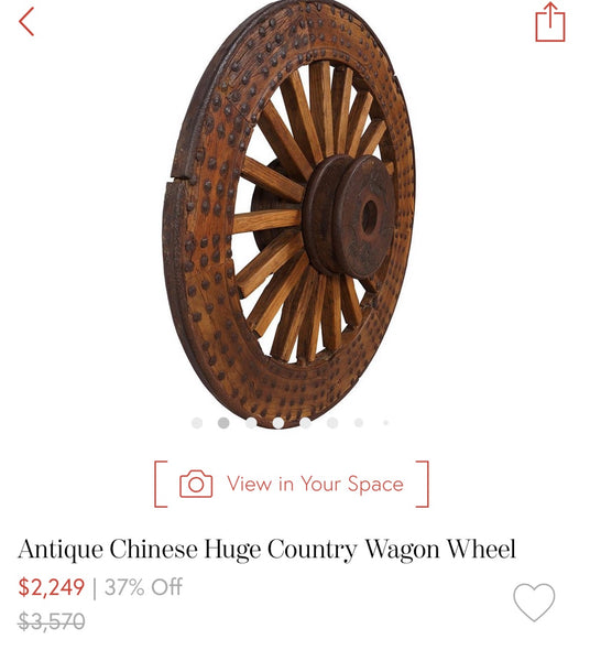 Chinese Handmade Antique Wooden Wagon Wheel