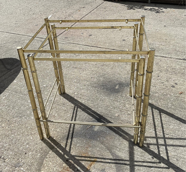 Pair of Brass Faux Bamboo Nesting Tables