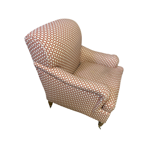 Orange And White Textured Lounge Chair
