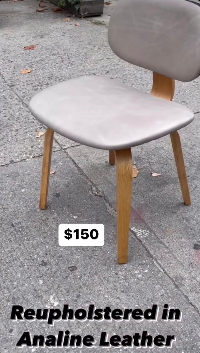 MID CENTURY CHAIR leather