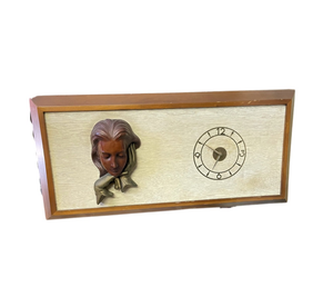 MCM German Wall Clock with Sculpture Head