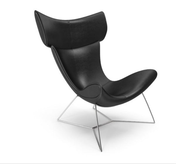 BoConcept Imola Black Leather Wing Chair