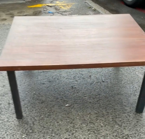 MCM Wood Coffee Table with Black Parsons Style Legs